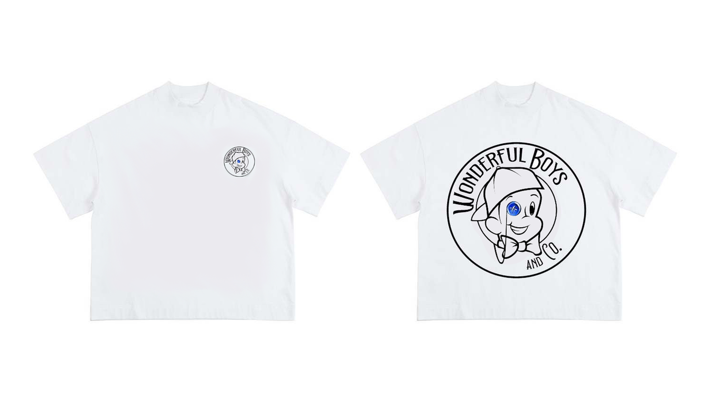 classic logo white tee